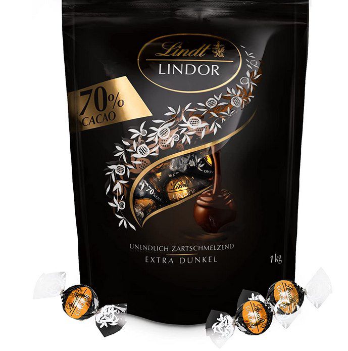 1kg Lindt Lindor Edelbitterschokolade (ca. 80 Kugeln) für 19,99€ (statt 28€)