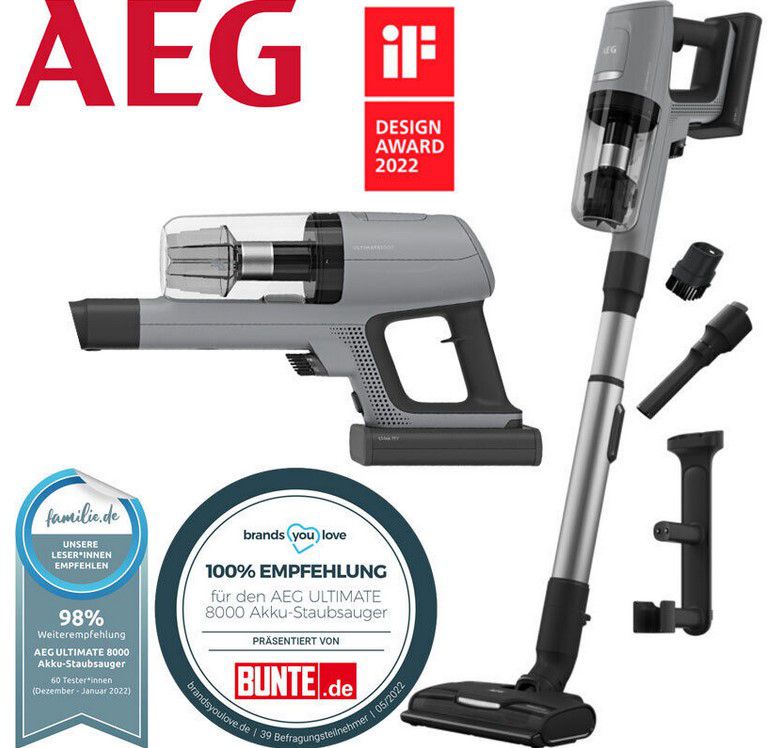 AEG AP81UB25UG Akku Bodenstaubsauger mit Zubehör für 249,99€ (statt 300€)