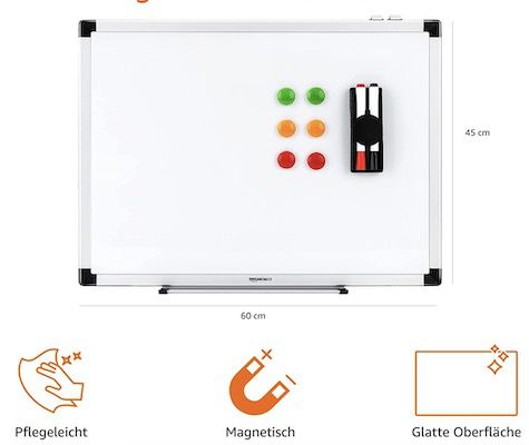 Amazon Basics magnetisches Whiteboard mit Aluminiumleisten für 19€ (statt 24€)