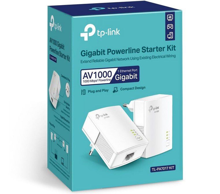 TP Link TL PA7017 Powerline Adapter Set 1000Mbit/s für 22€ (statt neu 41€) B Ware