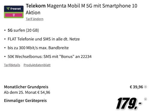 Samsung Galaxy Z Fold4 für 179€ + Telekom Allnet Flat 20GB 5G/LTE für 39,96€ mtl.