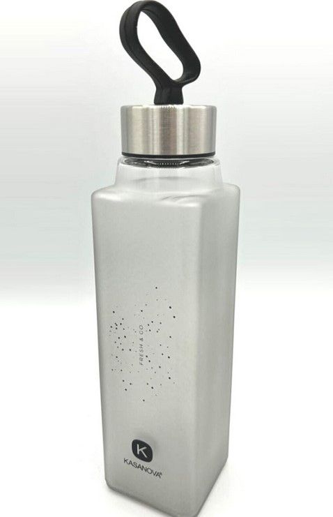 2 x Kasanova Glas Trinkflasche je 420ml mit Silikonschlaufe für 9,99€ (statt 17€)