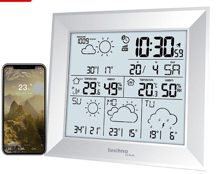 TECHNOLINE WD 2000 Internet Wetterstation für 29€ (statt 48€)