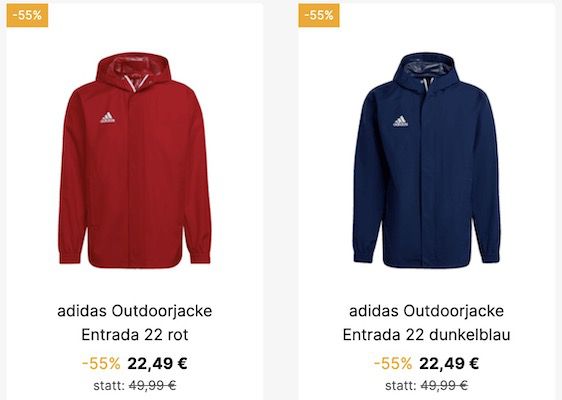 Geomix:  55% auf adidas Entrada + VSK Frei   z.B. Trainingsjacke für 13,49€ (statt 21€)