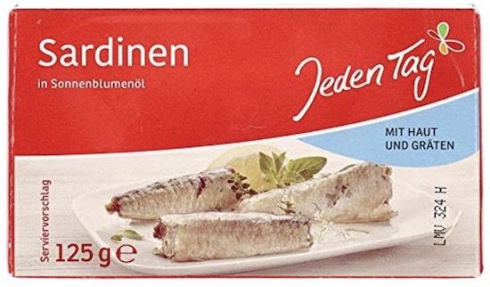 125g Jeden Tag Sardinen mit Haut und Gräten ab 0,63€   Prime Sparabo