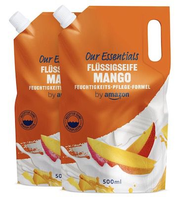 2x 500ml by Amazon Flüssigseife Nachfüllpackung Mango für 1,21€