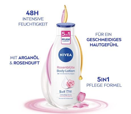 Nivea Lotion mit Rosenblüten Duft 400ml für 3,17€ (statt 5€)