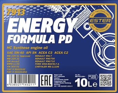 10 L Mannol Energy Formula Pd 5W 40 Auto Motoröl für 38,37€ (statt 50€)