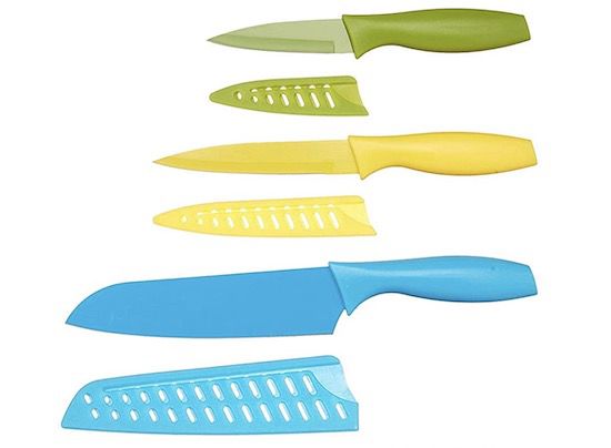 Amazon Basics Messer Set, bunt mit 12 Teilen für 12,39€ (statt 17€)