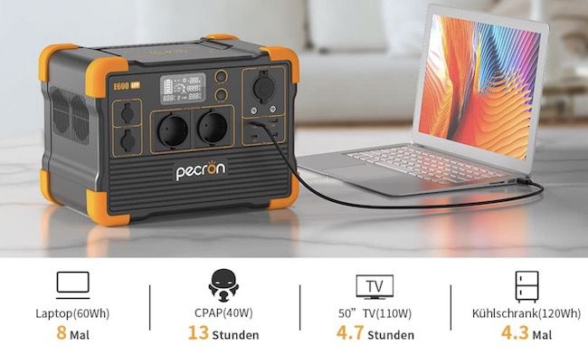 PECRON E600LFP tragbare LiFePO4 Powerstation mit 614Wh für 497€ (statt 599€)