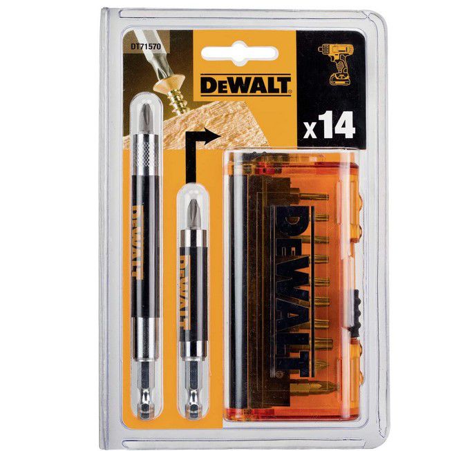 Dewalt DT71570 14tlg. Schrauberbit Set inkl. 2x Magnetbithalter für 4,45€ (statt 12€)