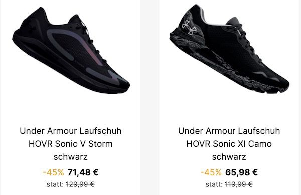 Geomix: mind. 40% Rabatt auf Under Armour Schuhe