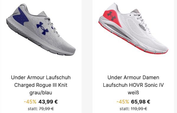 Geomix: mind. 40% Rabatt auf Under Armour Schuhe