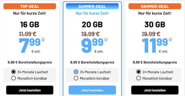 Sim.de: o2 Allnet Flat mit 16GB LTE für 7,99€ mtl. – nur 1 Monat Laufzeit