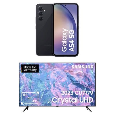 🔥 Samsung Galaxy A54 + 55&#8243; Fernseher für 69€ + o2 Allnet 50GB 34,99€ mtl. + 100€ Bonus