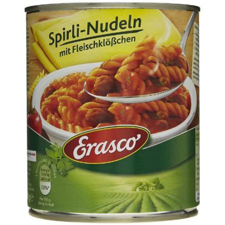 Erasco Spirli Nudeln mit Fleischklößchen, 800g ab 2,80€   Prime Sparabo