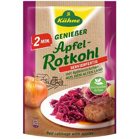 Kühne 2 Minuten Apfelrotkohl im Beutel, 400g ab 1,61€ (statt 2€)   Prime