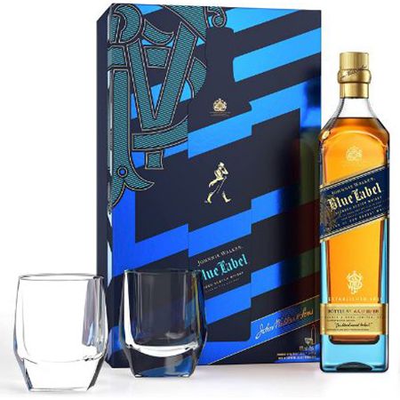 Johnnie Walker Blue Label + zwei gratis Gläser in Geschenkbox für 199,99€ (statt 235€)