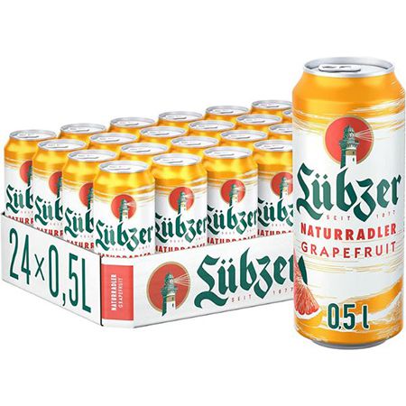 24x Lübzer Naturradler Grapefruit, 0,5L Dose für 13,29€ + Pfand (statt 21€)