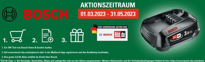 Bosch CityMower 18V Rasenmäher +Ladegerät & Akku für 179€ (statt 204€) +Gratis Akku