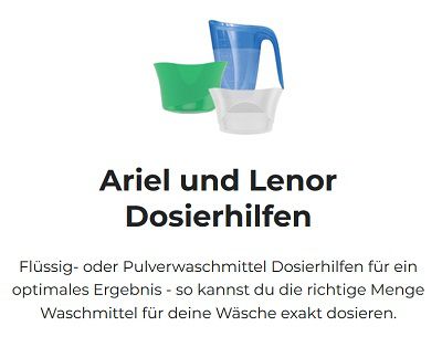 Ariel und Lenor Dosierhilfen kostenlos bestellen