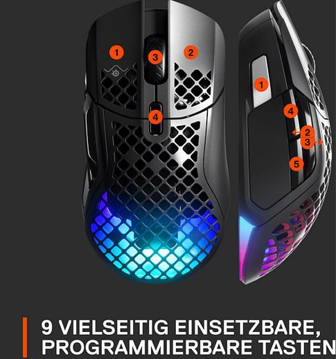 Steelseries Aerox 5 Wireless Gaming Maus mit 18K DPI für 67,22€ (statt 80€)
