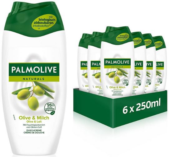 6er Pack Palmolive Naturals Olive & Milch Duschgel, 250ml ab 5,34€ (statt 8€)