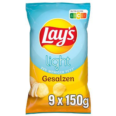 9er Pack Lays Light Gesalzen Kartoffelchips, 150g ab 10,73€ (statt 14€)   Prime