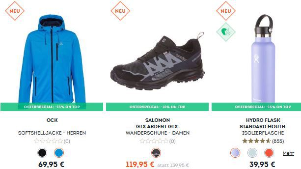 SportScheck: Hike & Bike Sale + 15% Extra Rabatt bis Mitternacht