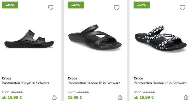 Limango: Bis zu 57% Rabatt auf Crocs   z.B. Crocs Pantoletten Baya II ab 16,99€