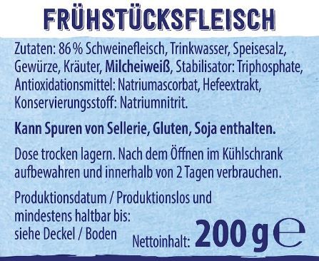 Werner Simon Frühstücksfleisch, 200g ab 1,95€   Prime Sparabo