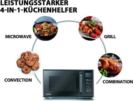 Toshiba Mikrowelle mit Heißluft, Funktion 200€) 160,64€ & für (statt Kombi Grill