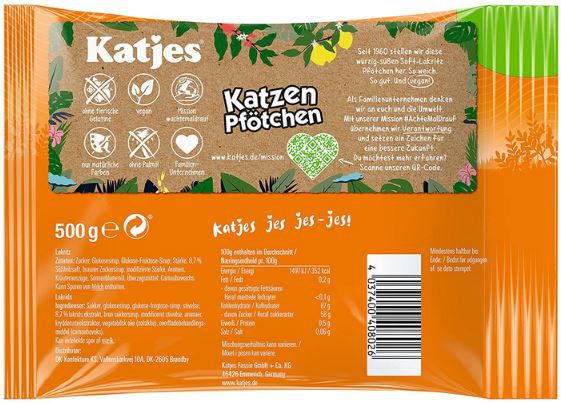 500g Katjes Katzen Pfötchen Großpackung ab 1,49€ (statt 2€ + VSK)   Prime