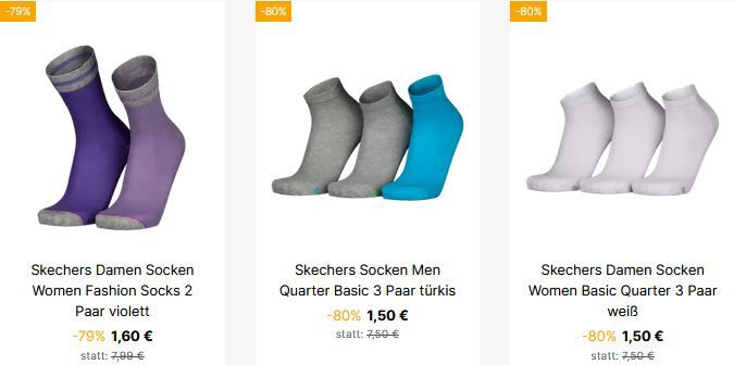Geomix: Skechers Socken Sale ab 1€   VSK Frei ab 40€
