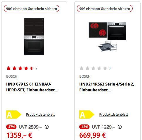 Bosch Aktionsgerät kaufen und 90€ Eismann Gutschein abstauben