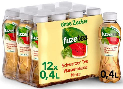 12er Pack Fuze Tea Schwarzer Tee Wassermelone Minze, 400ml ab 8,25€ (statt 12€)   Prime