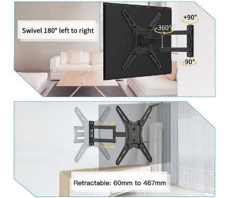 Alphamount TV Wandhalterung, Neig  und Schwenkbar bis 60 für 19,24€ (statt 35€)