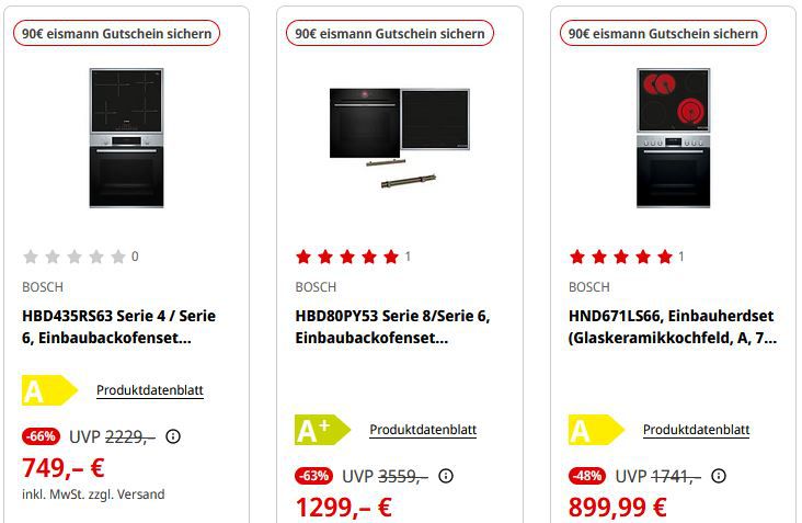 Bosch Aktionsgerät kaufen und 90€ Eismann Gutschein abstauben