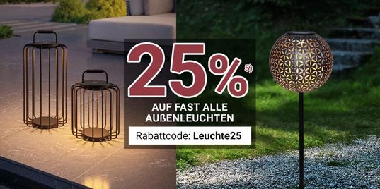 Zurbrüggen: 25% Rabatt auf fast alle Außenleuchten