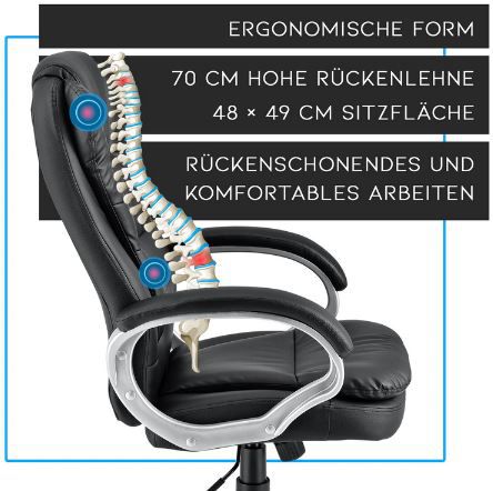 Juskys Orlando Chefsessel, ergonomisch höhenverstellbar für 87,94€ (statt 110€)