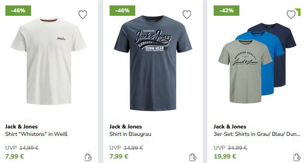Limango: Bis zu 57% Rabatt auf Jack & Jones   z.B. T Shirts ab 7,99€