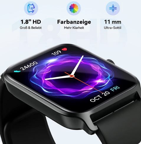 Woneligo 1,8 Zoll Smartwatch mit Fitnesstracker für 23,99€ (statt 60€)