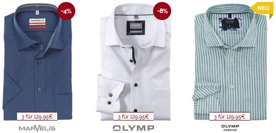 Hemden.de: 3 Artikel für 129,95€   Tommy Hilfiger, BOSS, Gant und mehr