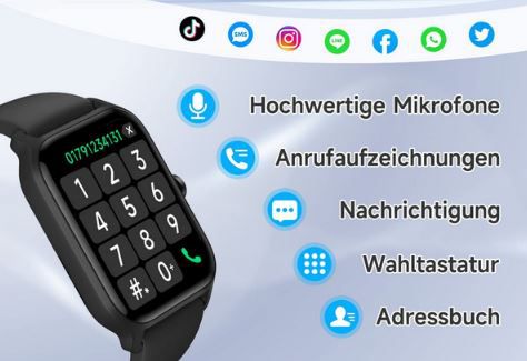 Gydom 1,8 Alexa Smartwatch mit Fitnesstracker für 24,29€ (statt 54€)