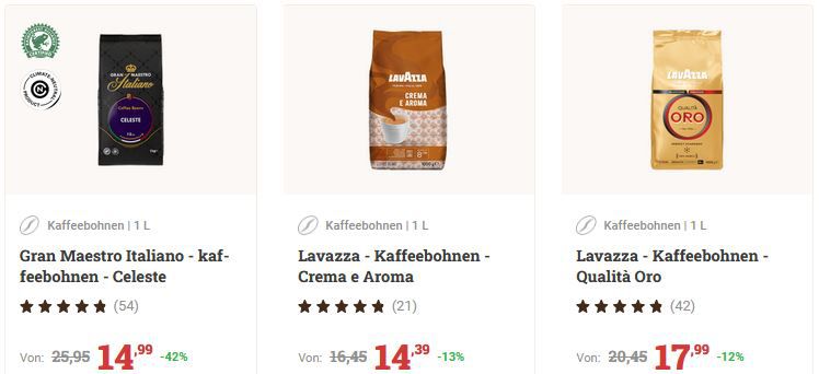 Cafori Kaffee Deals mit 25% Extra Rabatt   z.B. 12x illy Classico Bohnen für 66€ (statt 80€)