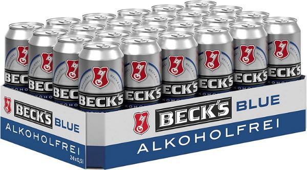 24x Becks Blue Alkoholfrei Pils Dosenbier (0,5l) ab 14,39€ (statt 25€)