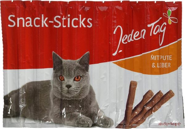 Jeden Tag Katzensticks, Pute & Leber, 10x5g ab 0,89€   Prime Sparabo