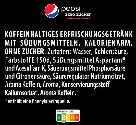 🥤 6x 1,25 L Pepsi Zero Zucker Cherry für 5,95€ (statt 8€)