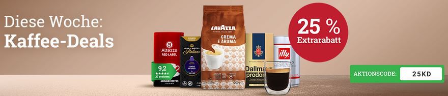 Cafori Kaffee Deals mit 25% Extra Rabatt   z.B. 12x illy Classico Bohnen für 66€ (statt 80€)