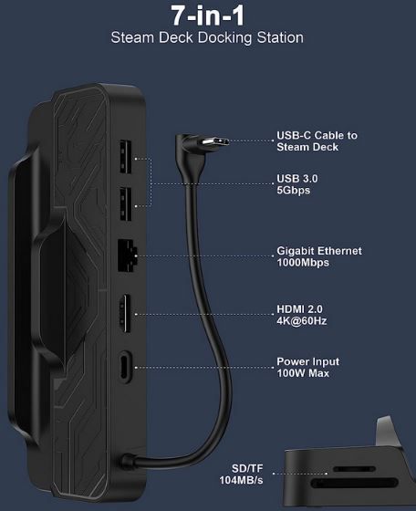 NewQ 7 in 1 Steam Deck Dockingstation mit HDMI 2.0 4K für 29,49€ (statt 50€)